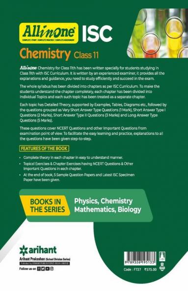 All In One Chemistry ISC Class 11 2022-23 Edition