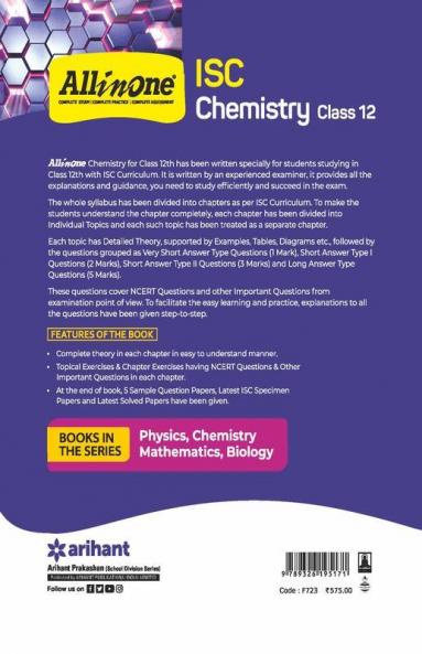All In One Chemistry ISC Class 12 2022-23 Edition