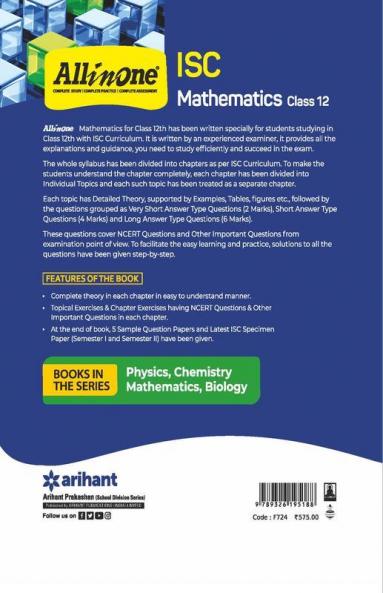 All In One Mathematics ISC Class 12 2022-23 Edition
