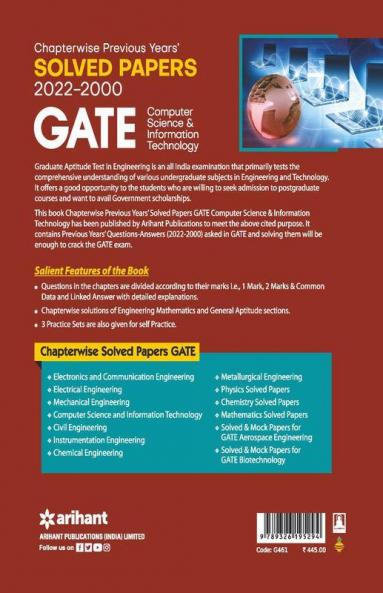 GATE Chapterwise Previous Years Solved Papers (2022-2000) Computer Science & Information Technology