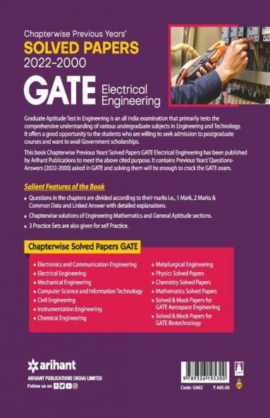GATE Chapterwise Previous Years Solved Papers (2022-2000) Electrical Engineering