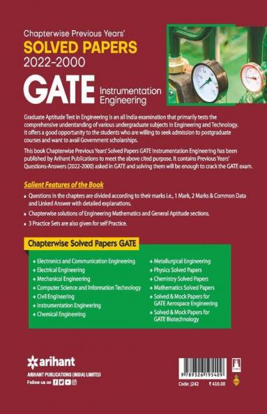 GATE Chapterwise Previous Years' Solved Papers (2022-2000) Instrumentation Engineering