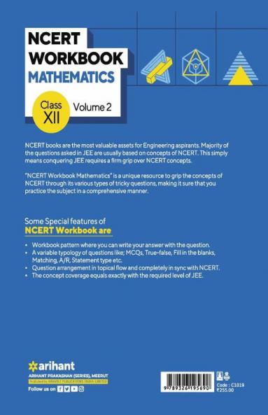 NCERT Workbook Mathematics Volume 2 Class 12