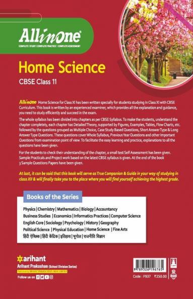 CBSE All In One Home Science Class 11 2022-23 Edition (As per latest CBSE Syllabus issued on 21 April 2022)