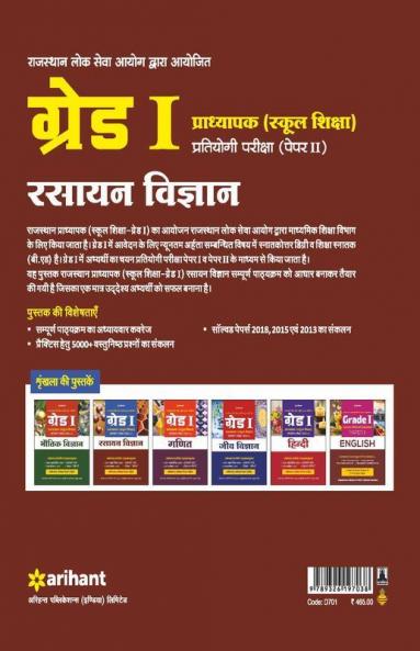 RPSC Grade 1 Pradhyapak (School Shiksha) Pratiyogi Pariksha Paper 2 Rasayan Vigyan
