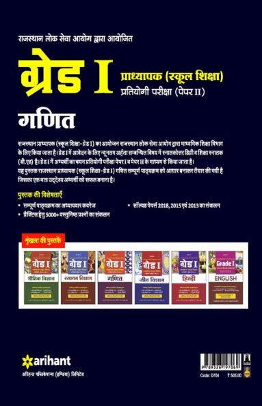 RPSC Grade 1 Pradhyapak (School Shiksha) Pratiyogi Pariksha Paper 2 Ganit