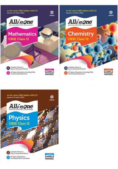 CBSE All In One Physics Chemistry and Mathematics  Class 12 2022-23 Edition (As per latest CBSE Syllabus issued on 21 April 2022) (Set of 3 Books)