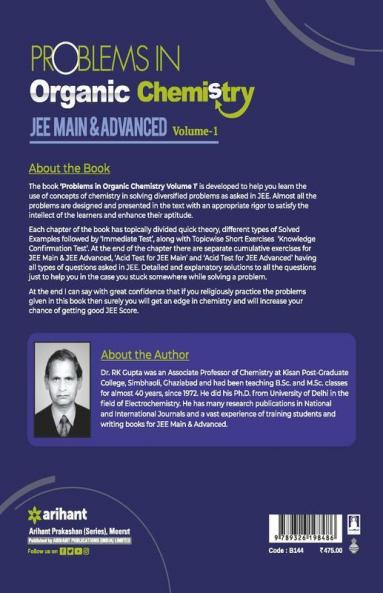 Problem In Organic Chemistry JEE Main & Advanced Volume 1