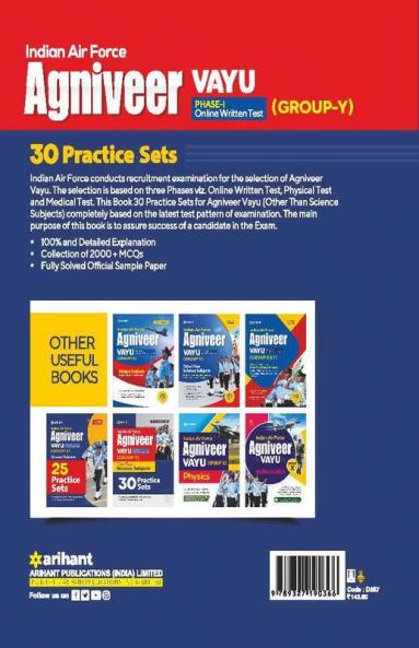 30 Practice Sets Indian Air Force Agniveer Vayu PHASE -1 Online Written Test  Group