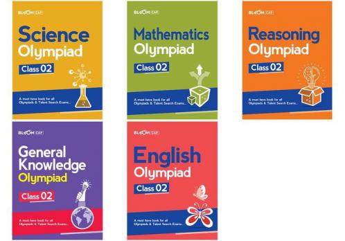 Bloom CAP Olympiad Science Mathematics Reasoning English General Knowledge Class 2 (Set of 5 books)