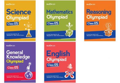 Bloom CAP Olympiad Science Mathematics Reasoning English General Knowledge Class 5 (Set of 5 books)