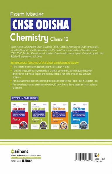 Exam Master CHSE Odisha Chemistry Class 12 2022-23