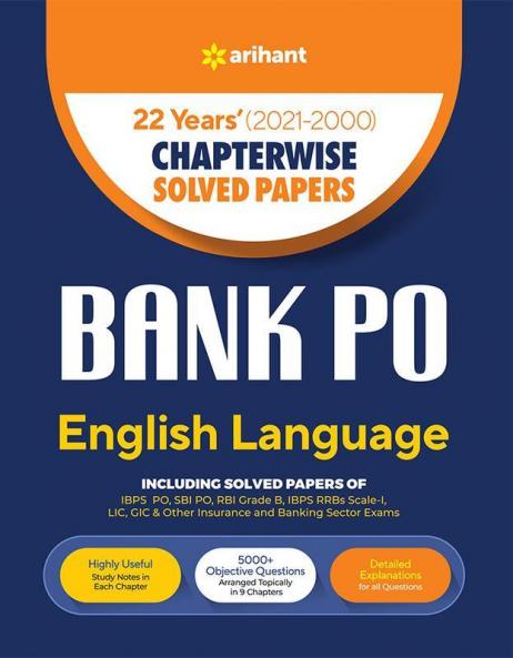 22 Years' Chapterwise Solved Papers Bank PO English Language 2021-2000