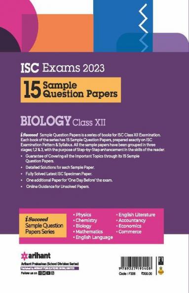 I Succeed Sample ISC Biology 12th