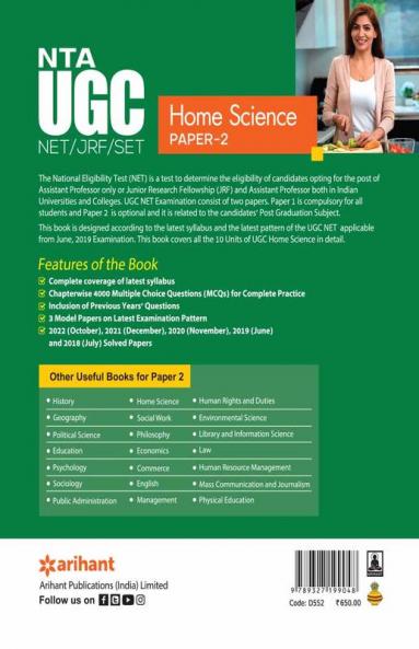 NTA UGC NET/JRF/SET Paper 2 Home Science