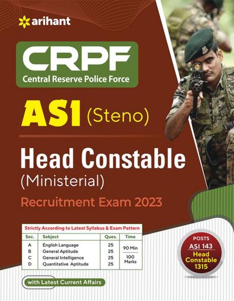 CRPF (Central Reserve Police Force ) ASI (steno) Head Constable (Ministerial) Recruiment Exam 2023