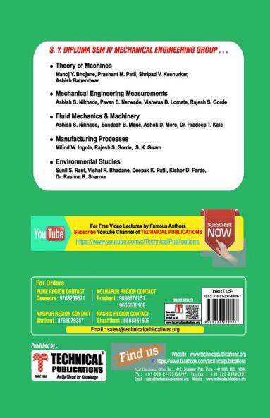 Theory of Machines for MSBTE I Scheme (IV - Mech. - 22438)
