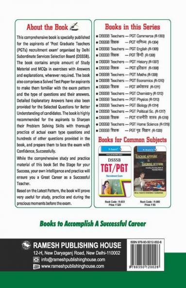 DSSSB: Teachers PGT Commerce Recruitment Exam Guide