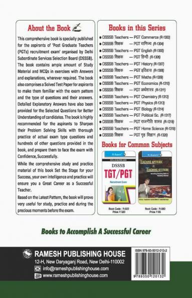 DSSSB: Teachers PGT Biology Recruitment Exam Guide