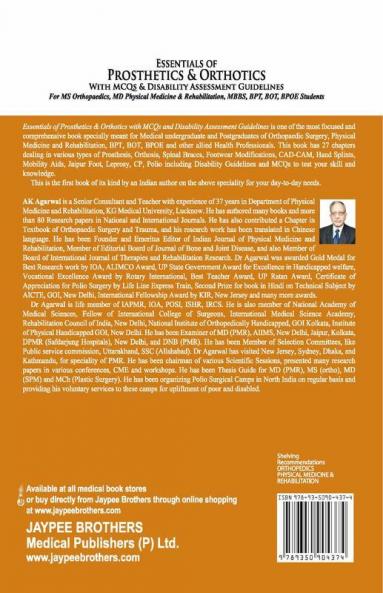 Essentials of Prosthetics and Orthotics with MCQs and Disability Assessment Guidelines