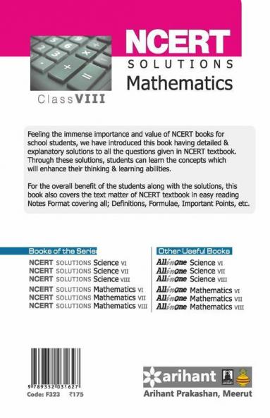 NCERT Solutions MATHEMATICS for class 8th