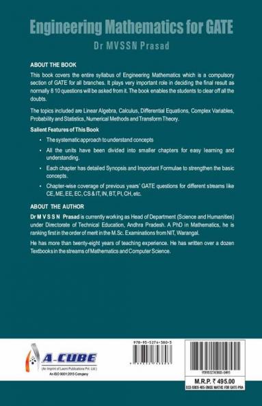Engineering Mathematics for GATE (Solved Papers 2010-2018)