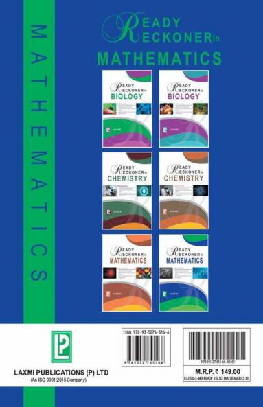 Ready Reckoner in Mathematics XII