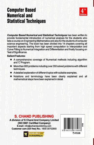 COMPUTER BASED NUMERICAL AND STATISTICAL TECHNIQUES