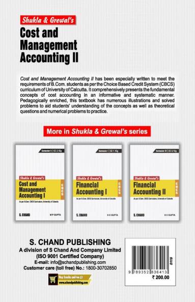 Cost and Management Accounting II [CBCS CU]