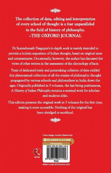 A History Of Indian Philosophy Vol 3