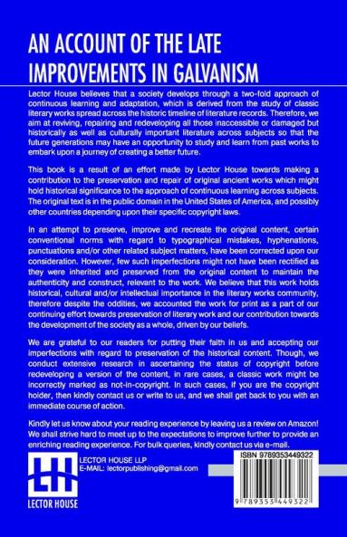 An Account Of The Late Improvements In Galvanism