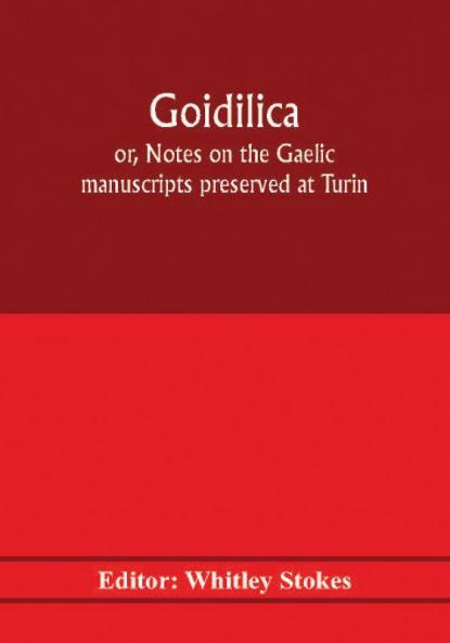 Goidilica; or Notes on the Gaelic manuscripts preserved at Turin Milan Berne Leyden the monastery of S. Paul Carinthia and Cambridge with eight hymns from the Liber hymnorum and the Old-Irish notes in the Book of Armagh