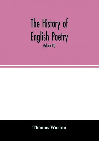 The history of English poetry