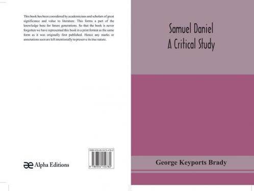 Samuel Daniel a critical study
