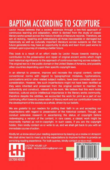 Baptism According To Scripture