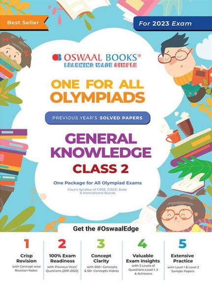 One for All Olympiad Previous Years' Solved Papers Class-2 General Knowledge Book (For 2022 Exam)