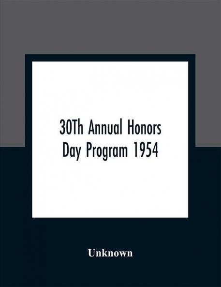 30Th Annual Honors Day Program 1954