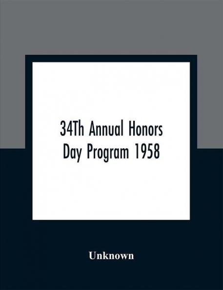 34Th Annual Honors Day Program 1958