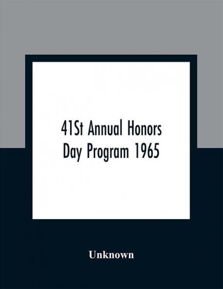 41St Annual Honors Day Program 1965