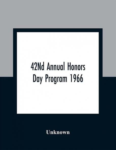 42Nd Annual Honors Day Program 1966
