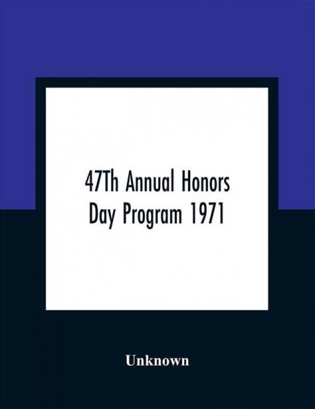 47Th Annual Honors Day Program 1971