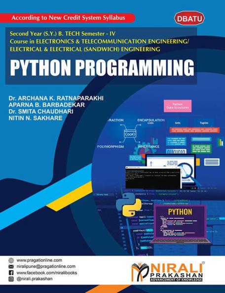 PYTHON PROGRANNING (Second Year (SY) B.Tech Semester 4 - Electrical & Electrical (Sandwich) / Electronics & Telecommunication Engineering - DBATU)