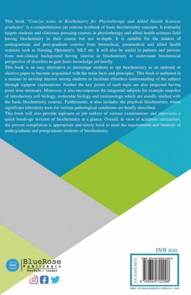 Concise Notes In Biochemistry For Physiotherapy And Allied Health Sciences Graduates
