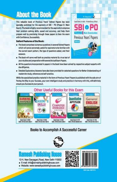 SBI-PO (Phase-II : Main Exam)-Previous Years' Papers (Solved)