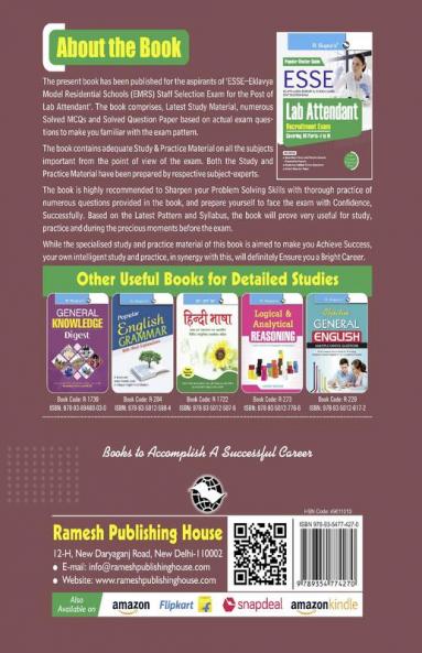 ESSE : EMRS – Lab Attendant Tier-I Preliminary Exam Guide