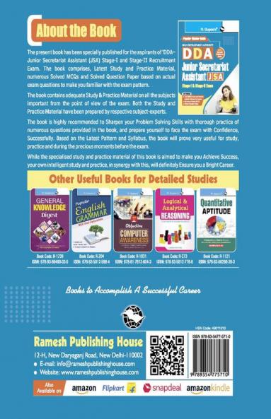 DDA : Junior Secretariat Assistant (JSA) Stage I & Stage II Recruitment Exam Guide