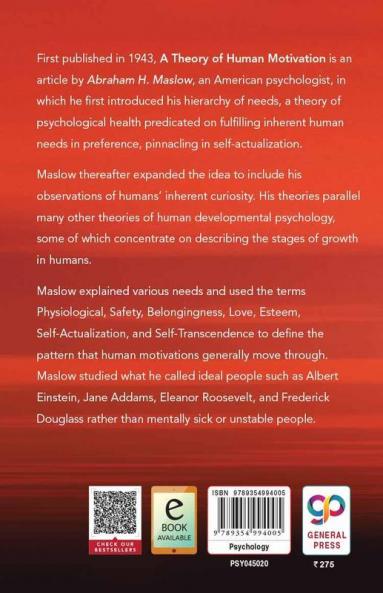 A Theory of Human Motivation (Hardcover Library Edition)