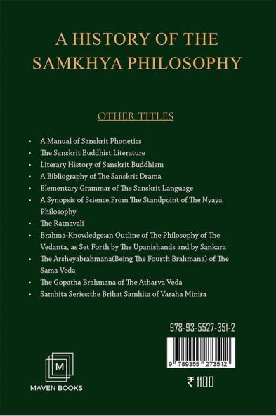 A HISTORY OF THE SAMKHYA PHILOSOPHY