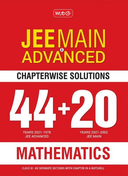 MTG 44 + 20 Years Chapterwise Solutions Mathematics for JEE (Advanced + Main) JEE Advanced Books 2022