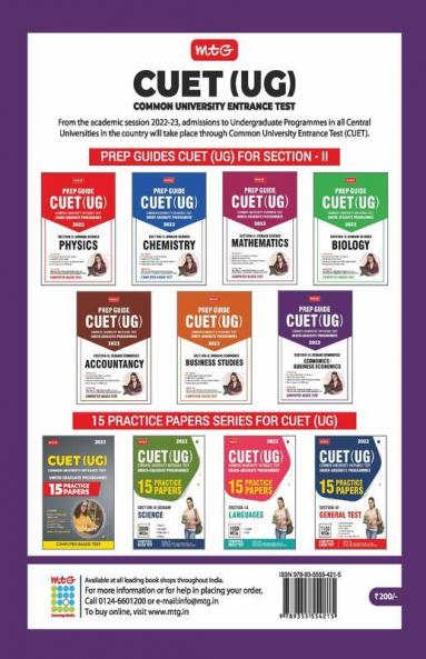 MTG CUET UG Prep Guide For Economics / Business Economics (Section II : Domain Commerce) - CUET Practice Papers with OMR Sheet (Strictly Based on Latest CUET-UG Exam Pattern 2022)